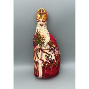 Vintage Dutch Sinterklaas Santa Designed by Hudson Talbott Cloth Pillow 1976‎